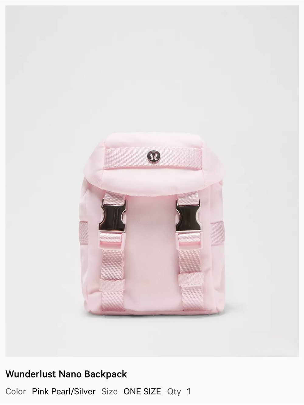 NWT lululemon Wunderlust Backpack Pink Pearl Silver Clippable
